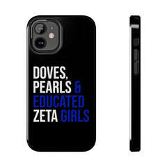 Doves, Pearls & Educated Zeta Girls Tough Case For IPhone® - Black