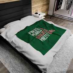 Pinkies Pearls & Educated Pretty Girls Plush Blanket - Green