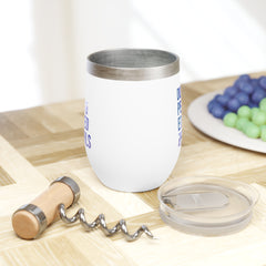 Doves, Pearls & Educated Zeta Girls Wine Tumbler - White