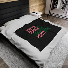 Pinkies Pearls & Educated Pretty Girls Plush Blanket - Black