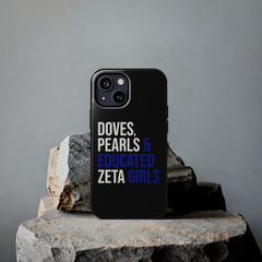 Doves, Pearls & Educated Zeta Girls Tough Case For IPhone® - Black