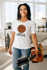 Have A Nice Day T-Shirt - Brown & Black