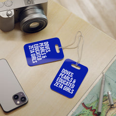 Doves Pearls & Educated Zeta Girls Luggage Tags - Blue