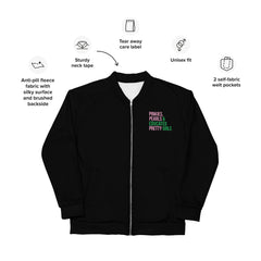Pinkies Pearls & Educated Pretty Girls Bomber Jacket - Pink & Green
