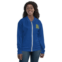 Poodles Pearls & Educated Sigma Girls Bomber Jacket - Blue