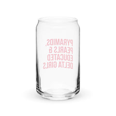 Pyramids Pearls & Educated Delta Girls 16 oz Can-Shaped Glass - Crimson