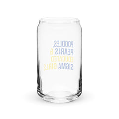 Poodles Pearls & Educated Sigma Girls 16 oz Can-Shaped Glass