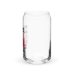 Pyramids Pearls & Educated Delta Girls 16 oz Can-Shaped Glass - Crimson & Black