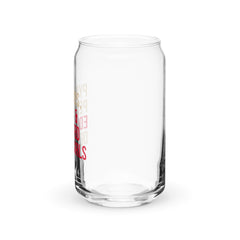 Pyramids Pearls & Educated Delta Girls 16 oz Can-Shaped Glass - Crimson & Cream