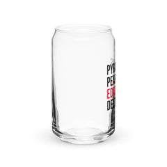 Pyramids Pearls & Educated Delta Girls 16 oz Can-Shaped Glass - Crimson & Black