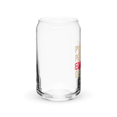 Pyramids Pearls & Educated Delta Girls 16 oz Can-Shaped Glass - Crimson & Cream