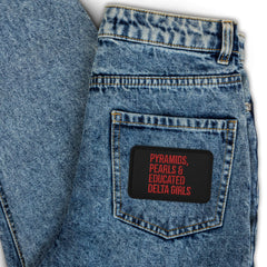 Pyramids Pearls & Educated Delta Girls Embroidered Patch - Black & Crimson