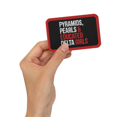 Pyramids Pearls & Educated Delta Girls Embroidered Patch - Crimson
