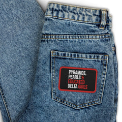 Pyramids Pearls & Educated Delta Girls Embroidered Patch - Crimson