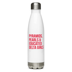 Pyramids Pearls & Educated Delta Girls Stainless Steel Water Bottle - Red