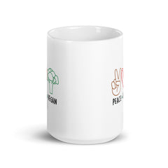Peace Love Vegan White Glossy Mug